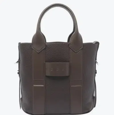 Hogan Small Script Leather Handbag In Brown