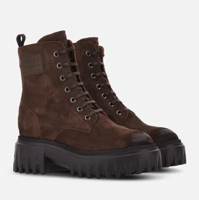 Hogan H700 Lace-up Chunky-sole Boots In Brown