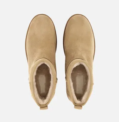 Hogan Beige Suede Ankle Boots In Brown