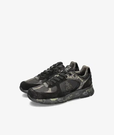 Premiata Mase Distressed-effect Sneakers In Black