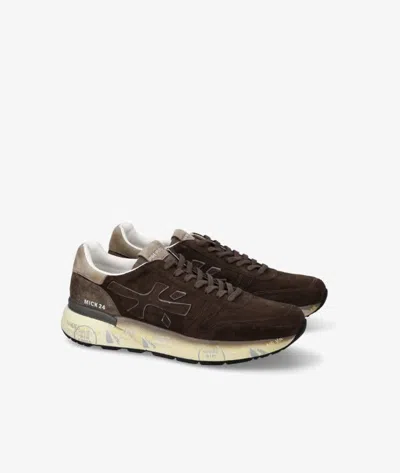 Premiata Mick Suede Leather Sneakers In Brown