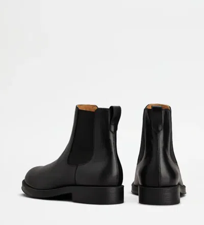 Tod's Man Ankle Boots Black Size 7.5 Soft Leather In Black