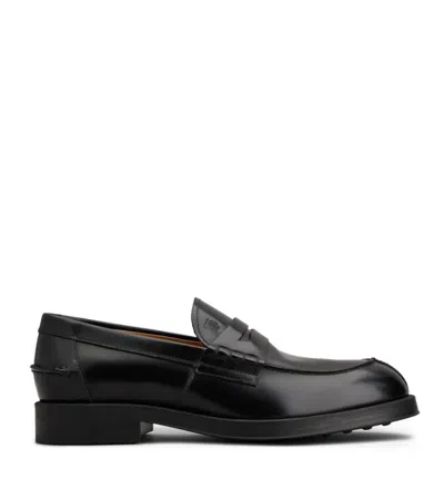 Tod's Loafers In Leather In Black