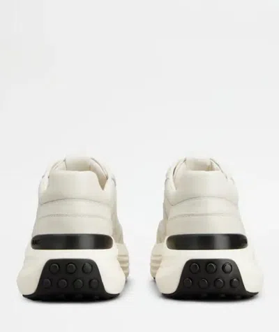 Tod's White Low Top Sneakers With Maix Logo Lettering On The Tongue In Leather And Fabric Woman In White