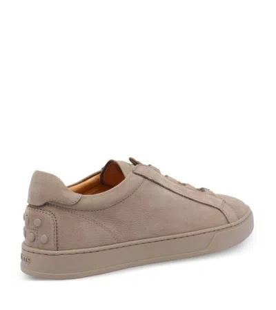 Tod's Nabuk Sneaker With Logo In Brown