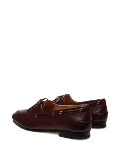 Bally Leather Loafers With Round Toe And Rubber Sole In Brown