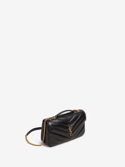 Saint Laurent Quilted Matelasse Leather Shoulder Bag In Black