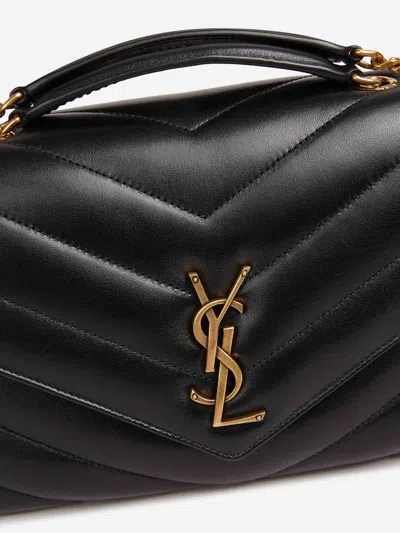 Saint Laurent Quilted Matelasse Leather Shoulder Bag In Black