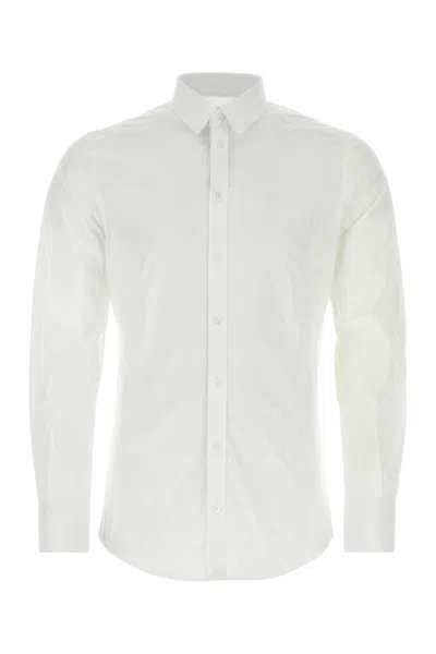 Dolce & Gabbana White Stretch Poplin Shirt In White