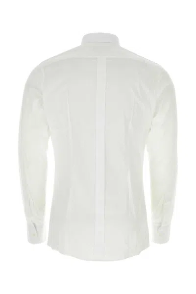 Dolce & Gabbana White Stretch Poplin Shirt In White