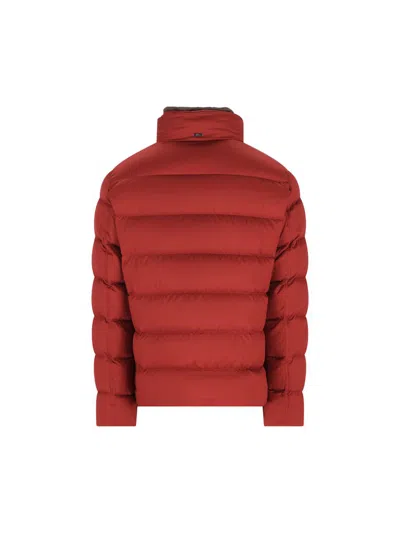 Herno Bomber Jacket In Arendelle And Faux Fur In Red