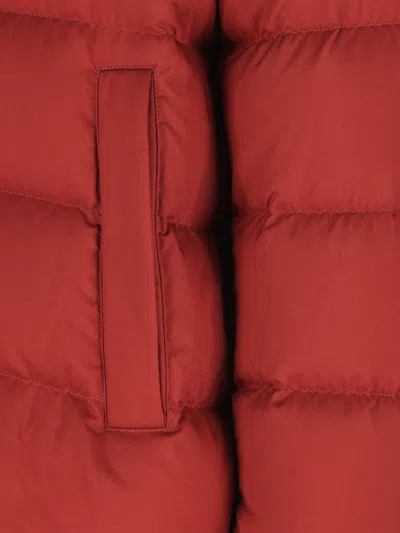 Herno Bomber Jacket In Arendelle And Faux Fur In Red