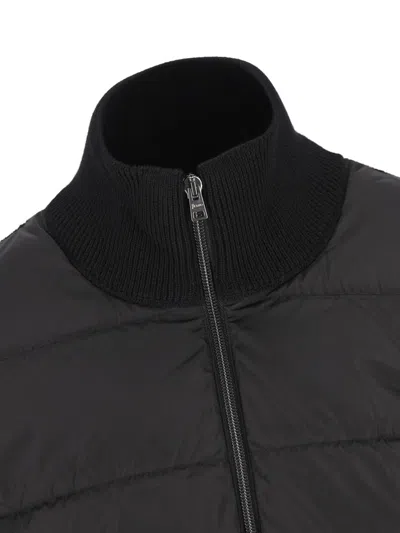 Herno Two-material Puffer Jacket In Black