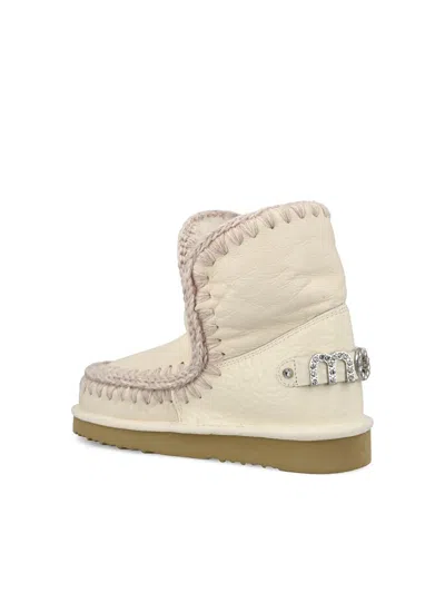 Mou Eskimo 18 Low Heels Ankle Boots In White