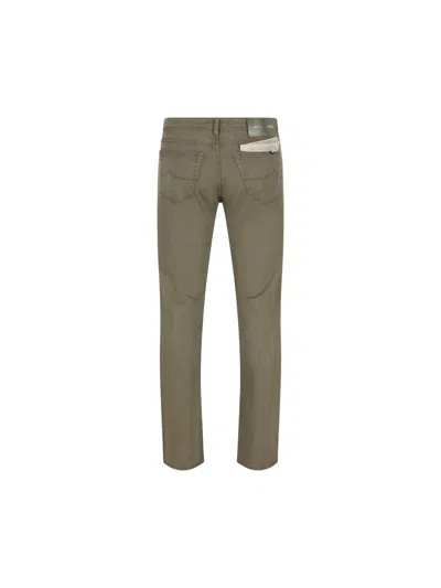 Jacob Cohen Mid-rise Straight Trousers In Green