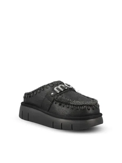 Mou Bounc Clog Metal Logo In Black