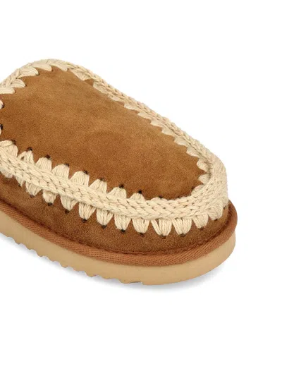 Mou Cognac Clog Eskimo Platform Mules In Brown