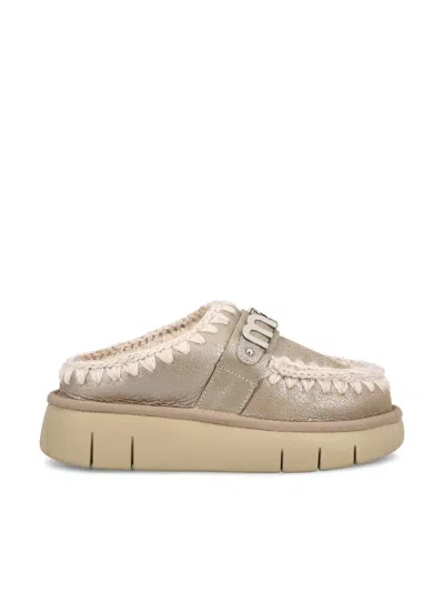 Mou Bounce Clog In Laminated Sheepskin In Gray