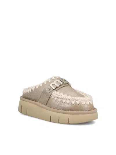 Mou Bounce Clog In Laminated Sheepskin In Gray