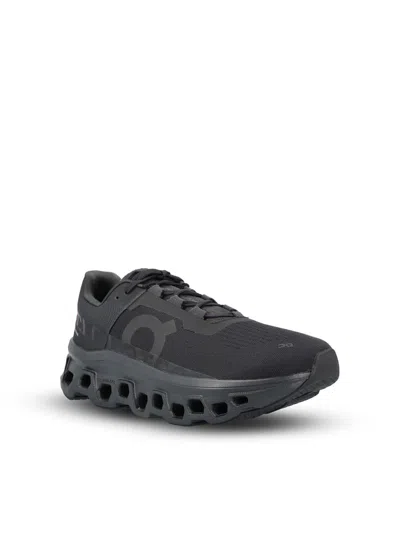 On Running Cloudmonster Nylon And Mesh Sneakers In Black