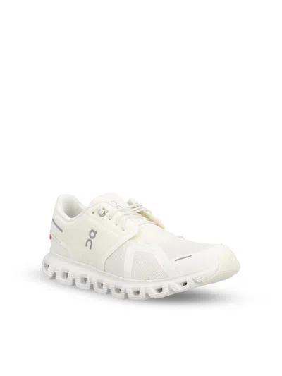 On Running White Mesh Cloud 6 Sneakers In White