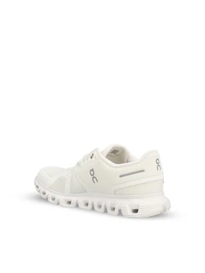 On Running White Mesh Cloud 6 Sneakers In White