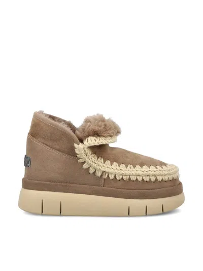 Mou Eskimo Bounce Sneaker Ankle Boots In Brown