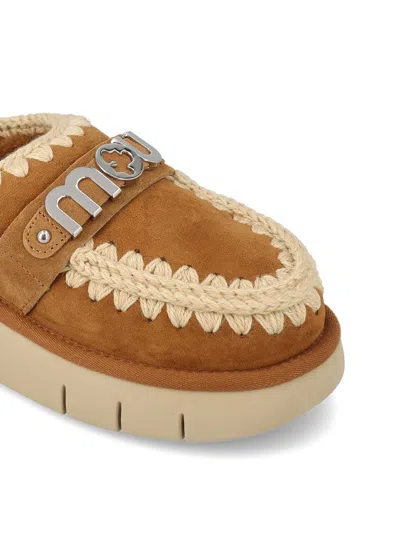 Mou Bounce Double-face Sheepskin Clog In Brown