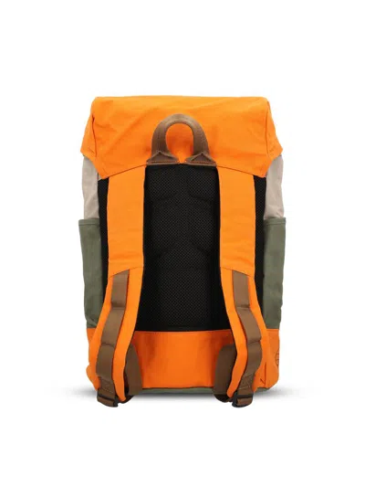 Napapijri Versatile Color Block Backpack Side Pockets In Orange