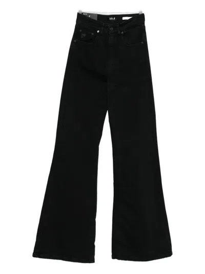 Iois Flared Black High-waisted Jeans In Black