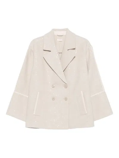 Liu •jo Sequin-embellished Blazer In Neutral