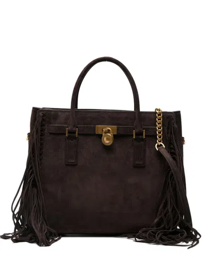 Michael Kors Fringed Tote Bag In Brown