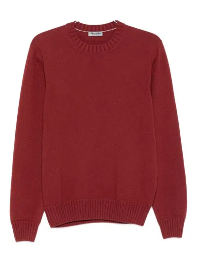 Vengera Round-neck Ribbed Sweater In Red
