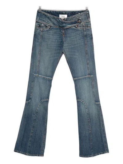 Coperni Panelled Flared Jeans In Blue