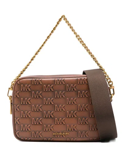 Michael Kors Monogram-pattern Crossbody Bag In Brown
