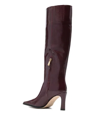Michael Kors Darrah Patent Leather Knee-high Boots In Red