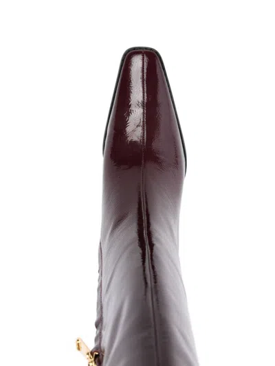 Michael Kors Darrah Patent Leather Knee-high Boots In Red
