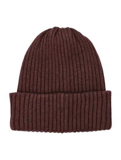 Emporio Armani Beanie In Burgundy