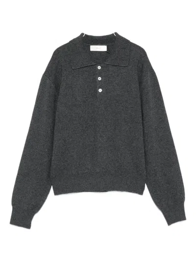 Dunst Long-sleeved Button-detailed Sweater In Gray