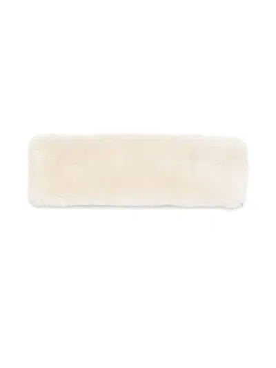 Totême Plush Shearling Wide Headband In Neutral