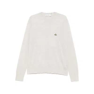 Vivienne Westwood Orb-embellished Crew-neck Sweater In White