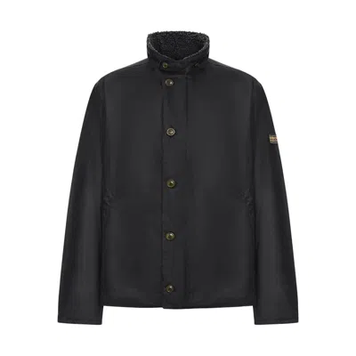 Barbour High-neck Buttoned Jacket In Blue