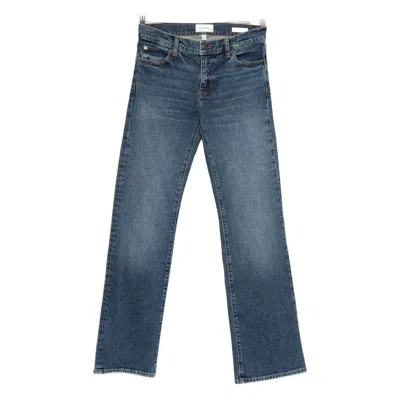 Frame Button-fly Stretch-cotton Jeans In Blue