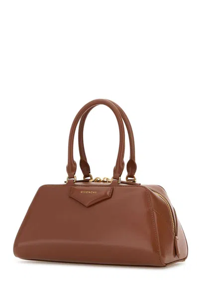 Givenchy Caramel Leather Small Antigona Handbag In Brown