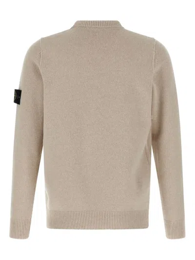Stone Island Crew Neck Wool Sweater With Reverse Stitch Details Clothing