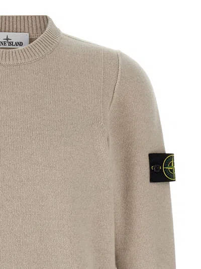 Stone Island Crew Neck Wool Sweater With Reverse Stitch Details Clothing