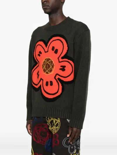 Kenzo Boke Flower Cotton Blend Sweater In Black