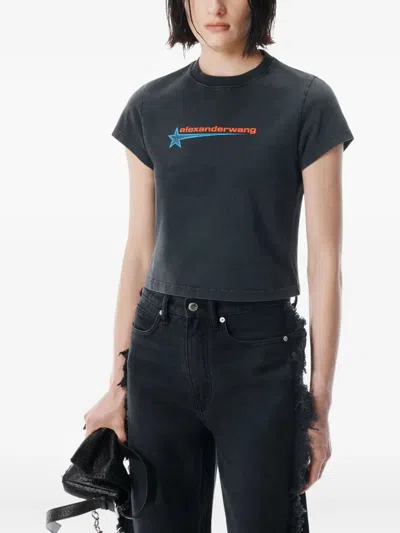 Alexander Wang Crystal Hotfix Star Jersey T-shirt