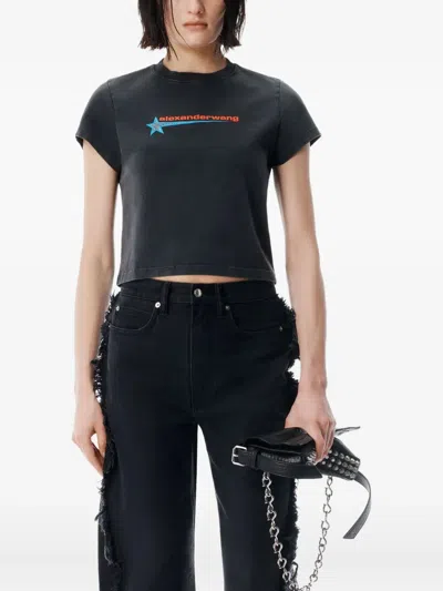Alexander Wang Crystal Hotfix Star Jersey T-shirt