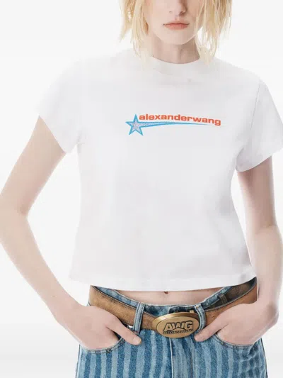 Alexander Wang Crystal Hotfix Star Jersey T-shirt